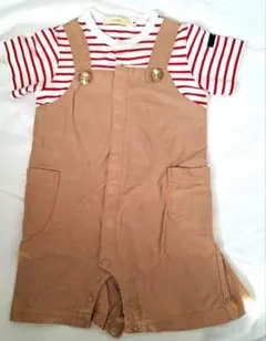 SHIPS ストライプロンパース 70