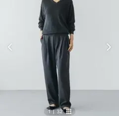 シワになりにくいストレートパンツ チャコール