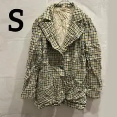 レトロ ヴィンテージ チェック柄 テーラードジャケット マルチカラー 【S】