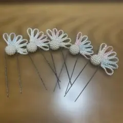 진주 비즈가 달린 U핀 헤어핀 5개 세트 ❤️
