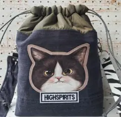 コヤンイサムチョン　ジョーズ　デニムリメイク巾着ショルダーバック