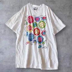 ナイキ 総柄プリントTシャツ 半袖 ビッグシルエット 白 ポップ ゆったり