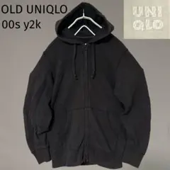 90s 00s OLD UNIQLO ジップアップ パーカー ダブルジップ