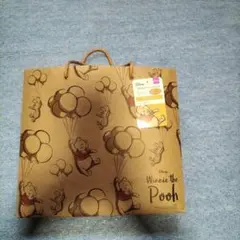 【新品未使用タグ付き】くまのプーさん ブラウンペーパーバッグ