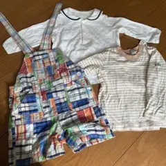 ミキハウス長袖Tシャツ　babyGapオーバーオール3点セット　80 90