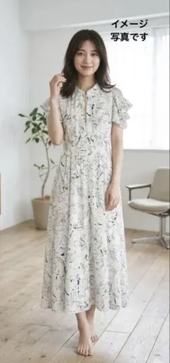 SNIDEL スナイデル マーブルフラワー柄ワンピース IVR インナー付 春服