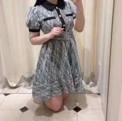 evelyn レースフレアOP ブラック