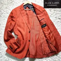 【美品】バーバリーブラックレーベル　テーラードジャケット　リネン　オレンジ　M