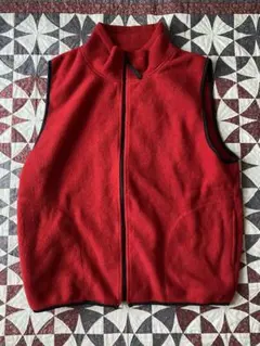 バ*子様 00s old UNIQLO フリース ベスト XL 赤 y2k te