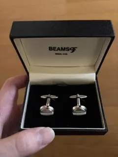※未使用※【BEAMS】オーバル型 シルバーカフスリンクス