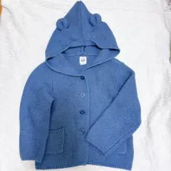 GAP ギャップ　子供服　耳付きフードカーディガン 青