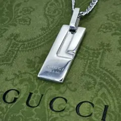 人気・美品】グッチ カットアウトG スクエア ネックレス シルバー925