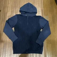 お得　美品　coen ニットコンビジップパーカー　L