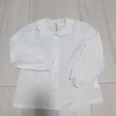 襟付きホワイト長袖ブラウス 120