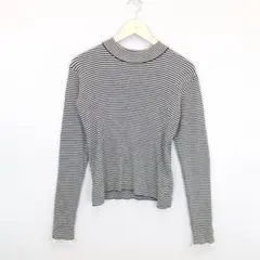 フォルクシー ブラック×ホワイト リブニットプルオーバー フリーサイズ