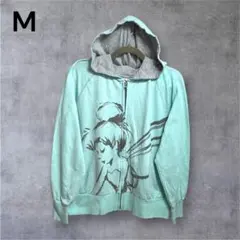 Disney ディズニー ティンカーベル プリント パーカー M ミントグリーン