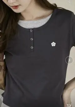 マリークワント　レイヤード風コンパクトヘンリーネック　Tシャツのサムネイル