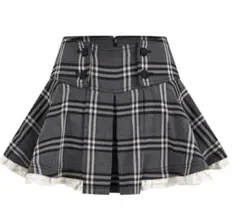 ANDWANG Noble Check Flare Skirt