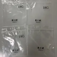 RIN SHIBUYA ガラス製透明ピアス 18G 4個セット