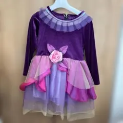 【美品】紫色のフリル付きドレス 120サイズ