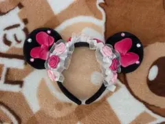 ディズニー　ミニー　薔薇　レース　リボン　カチューシャ　少し訳あり