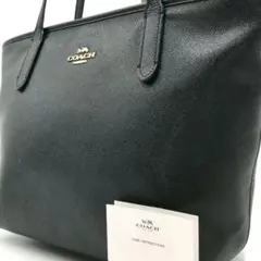 未使用保管品/A4収納可能✨コーチ トートバッグ チャーム レザー 黒 肩