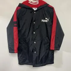 PUMA フリース内側 ベンチコート ブラック/レッド130センチ子供用