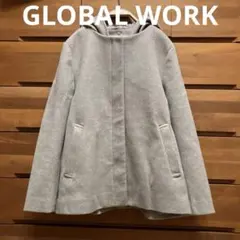 GLOBAL WORK 2wayフード取り外し可ノーカラージャケット グレージュ