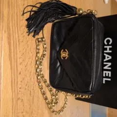CHANEL Vステッチショルダーバッグ ラムスキン ブラックのサムネイル