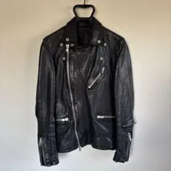 ブラックレザーダブルライダースジャケット