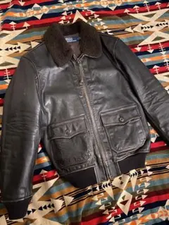 極上！ヴィンテージ加工 ラルフローレン G-1 レザー フライトジャケット