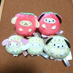 サンリオキャラクターズ フルーツきぐるみマスコット～いちご、キウイ～ 5個セット