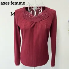 【axes femme】　袖口レース　長袖プルオーバー