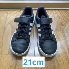 adidas キッズ スニーカー 21cm ブラック マジックテープ