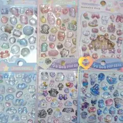 ぷっくりシール6シートセット　プチドロップステッカー　ボンボンドロップシール