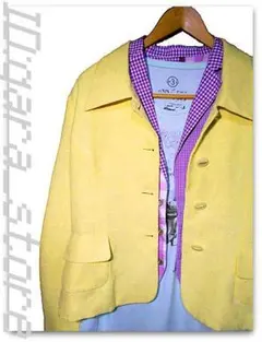 個性的!独特生地 イエロー デザインジャケット〔着〕