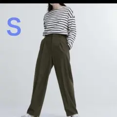 UNIQLO ユニクロ　タックワイドパンツ　オリーブ　カーキ　サイズS