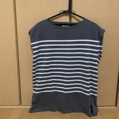 ボーダー 半袖 Tシャツ グレー×ホワイトのサムネイル