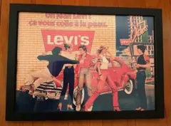 リーバイスLevisポスターフレーム付き壁掛けアメリカンレトロ広告