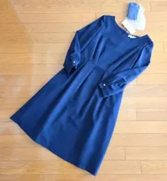 新品タグ付き♪anysis ネイビー Aライン お上品ワンピース　S