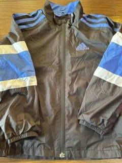 adidas ストライプジャケット 黒/青/白