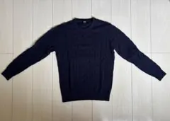 UNIQLO ケーブルクルーネックセーター ネイビーのサムネイル