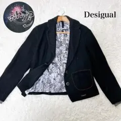 Desigual 希少 個性的 ブラック ジャケット 派手 おしゃれボタン