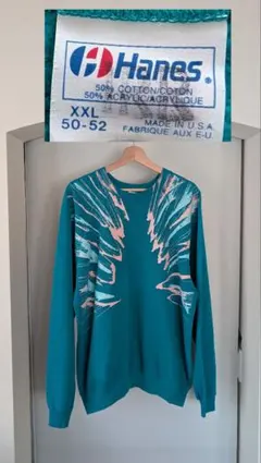 Hanes ヘインズ　スウェット　　ターコイズブルー 80s90s
