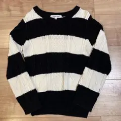 GLOBAL WORK 黒白ストライプニット　110〜120 キッズ