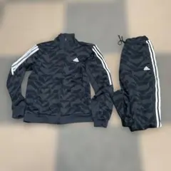 アディダス ジャージ上下 グレー、ブラック系迷彩柄 M