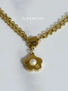GIVENCHY フラワーモチーフ パール ネックレス ゴールドのサムネイル