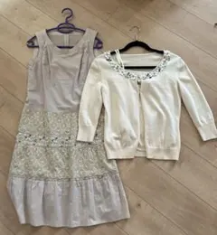 Harrods　ニットアンサンブル&コットンビジューワンピース