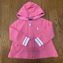 Ralph Lauren ピンクフルジップパーカー 3/3T 裏起毛