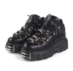NEW ROCK ニューロック 風 厚底 スニーカー ブラック24.5 CN39 - メルカリ